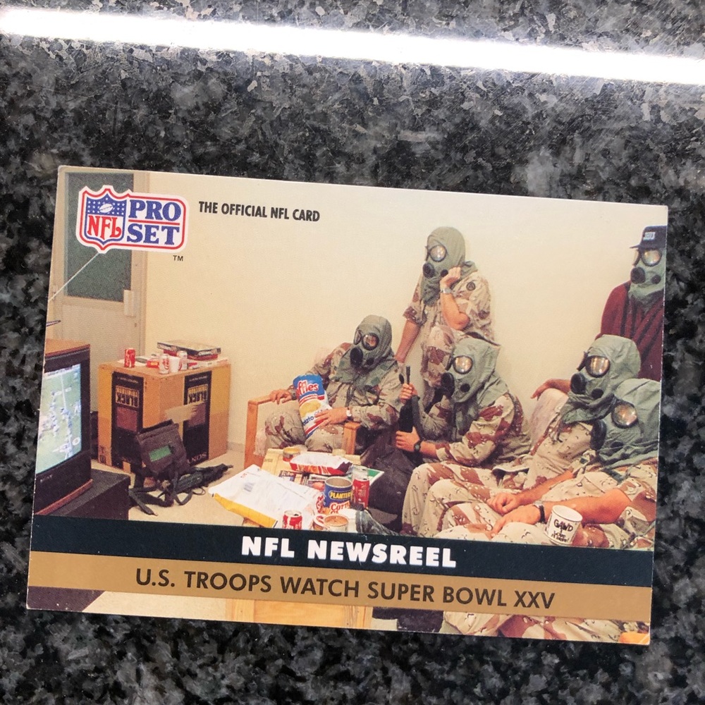 Rare Pro Set 1991 “US Troops” Iraqi War Super Bowl #351 football card!!